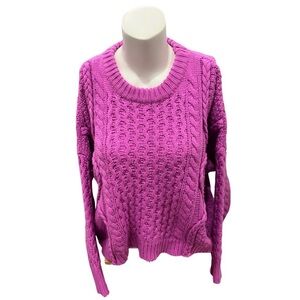 &merci Vibrant Cable Knit Sweater pink medium